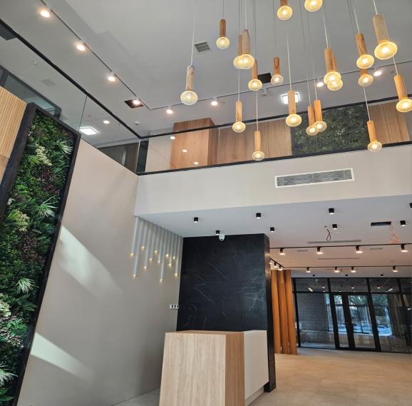 Interior atrium of the business center